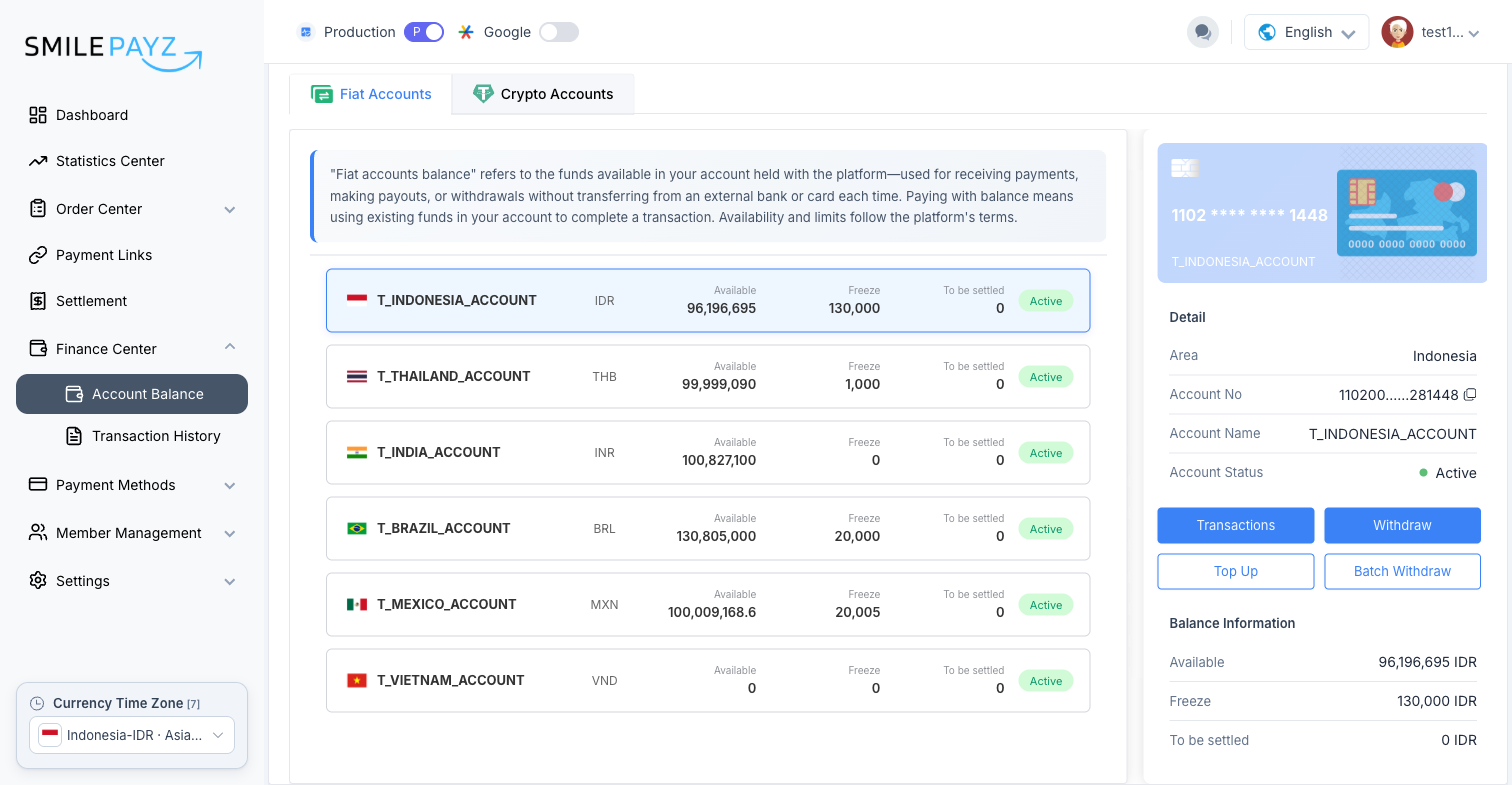 账户余额 — Withdraw 按钮 账户余额与提现入口